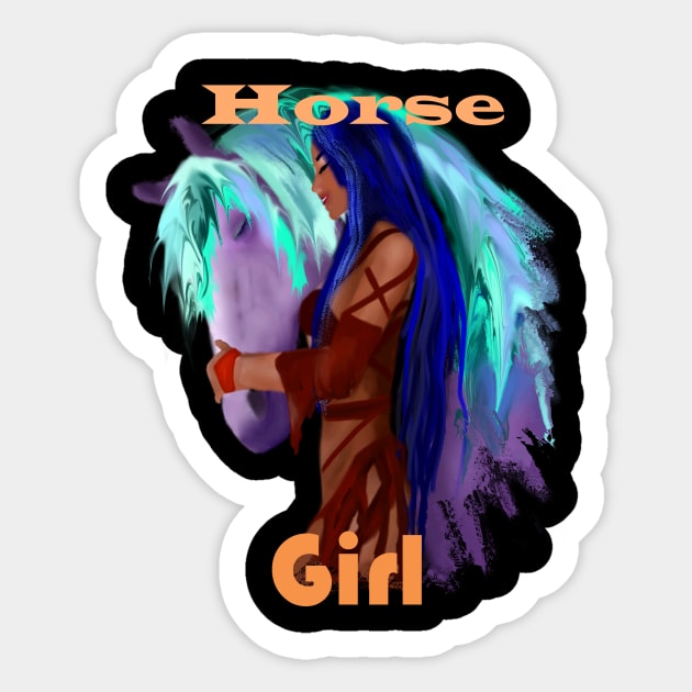 Cute Colorful Rainbow Tribal Native American Horse Girl Quote Sticker by starchildsdesigns